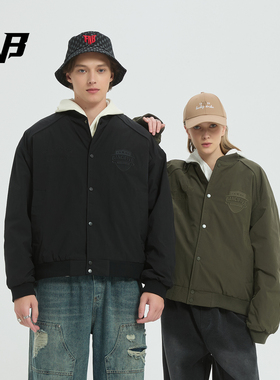 FNB棒球夹克美式潮牌25秋冬新款男女款刺绣徽标长袖外套潮流街头