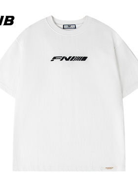 FNB短袖男士夏季重磅半袖情侣装运动上衣男装体恤宽松白色T恤女