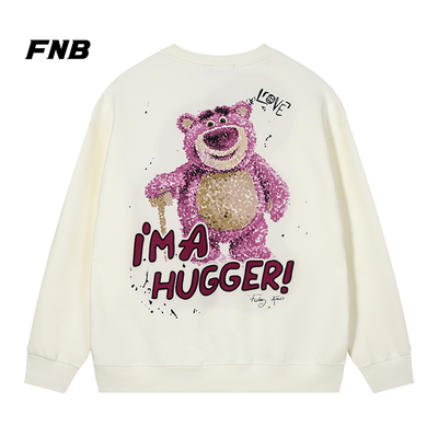 FNB草莓熊圆领宽松卫衣秋冬
