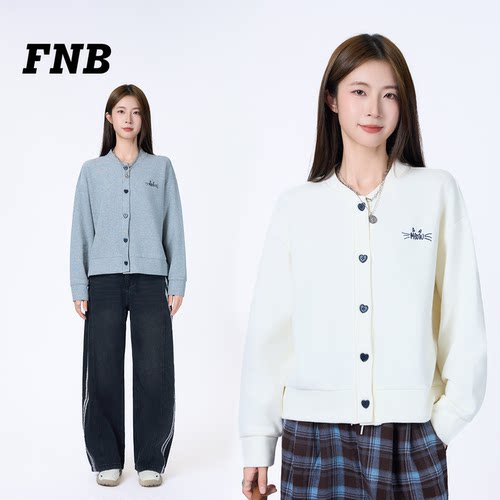 美国FNB学院风春秋圆领宽松外套