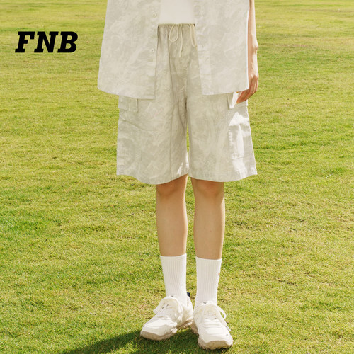 美国FNB工装扎染透气五分短裤男