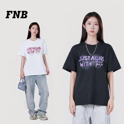美国FNB潮牌字母印花宽松短袖T恤