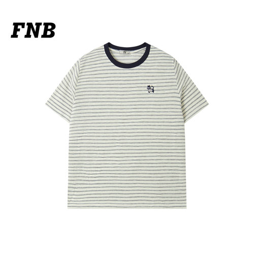 FNB2026夏季撞色条纹圆领短袖T恤