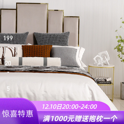 展厅样板间 家具配套床品 轻奢意式港式新中式刺绣高档床品多件套