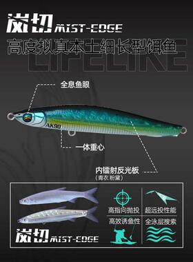 路亚钓鱼AKFS爱克飞丝岚切超远投颤动沉水铅笔全泳层路亚假饵硬饵