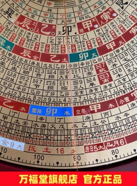 正品万福堂 铜面罗盘6寸风水盘高精度专业三元三合综合盘大字体