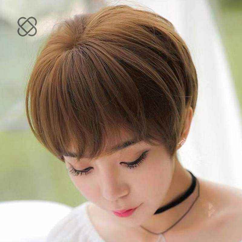 极速假发女短直发网o红可爱帅气女假头发黑色棕色浅棕色个性男发