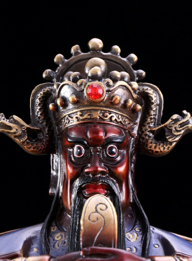 新品台湾纯铜龙五爷佛像摆件彩铜五爷龙I王爷财神广济龙王家用供