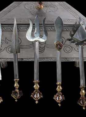 新品尼泊尔手工纯铜铁制全套金刚杵F金刚橛降魔杵带盒子供养上师