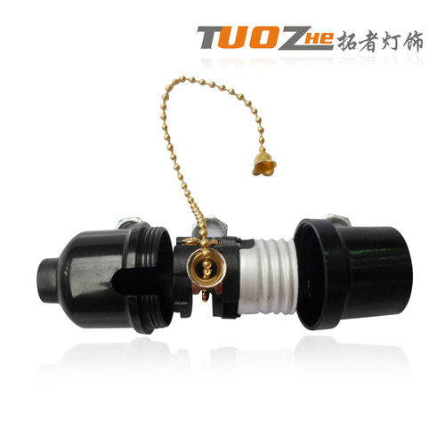 新品UL认证E26拉链光身灯头E27台灯灯座拉线开关仿古Y复古灯带开