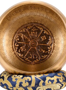 新品钵音碗全铜颂钵钵音钵盂尼泊D尔手工铜磬摆件瑜伽冥想音疗钵