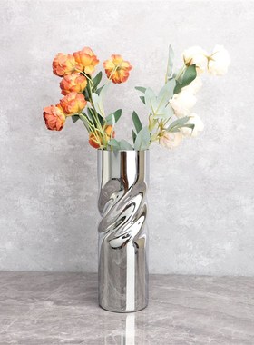 极速新中式玻璃螺旋花器样v板房售楼部卧室客厅餐厅书房桌面饰品