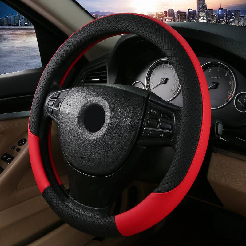 极速方向盘套 格子防滑手把套 皮革汽车U方向盘套厂家