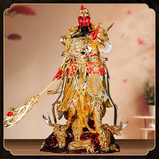 新品 台湾纯铜关h公办公室招财开业武财神摆件商铺财神爷关二爷关