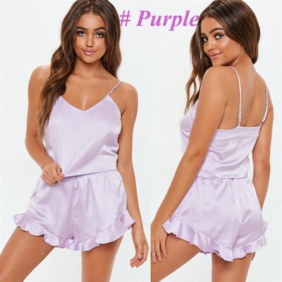 极速as Comfy Solid Color Nightgown Underwear NiRghtwear Slee