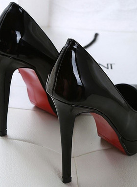 极速Black high heels for s shoes in tJhe spring of 10 cm12