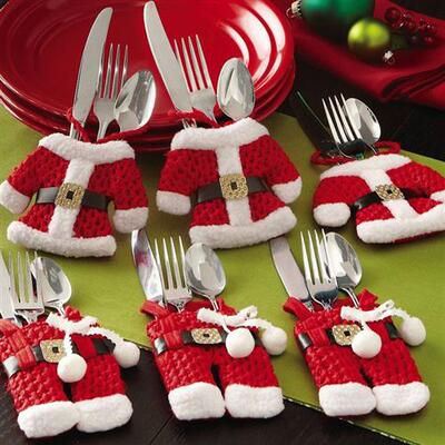 新品6Pcs New Year Chirstmas Tableware Holder Knife ForYk Cut