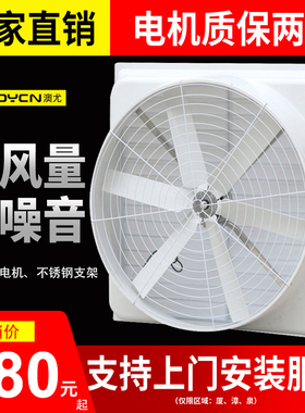 极速1460玻璃钢负压风机工业排气扇车J间养殖石材厂除尘大功率轴