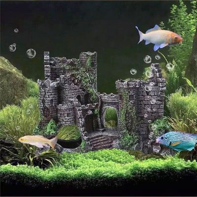 极速New Resin Akquarium Fish Tank Landscaping Antique Castle
