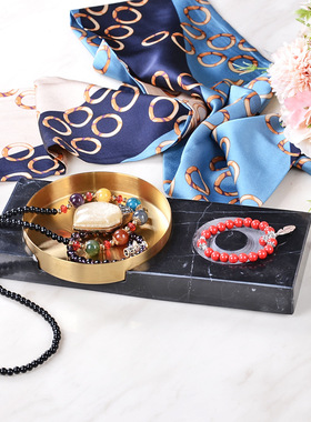 极速加工大理石收纳盘现代简约家居软装饰品T工艺品托盘摆件