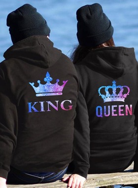 极速Lover Hoodies Printing QUEEN KING Couple QSweatshirt Plu