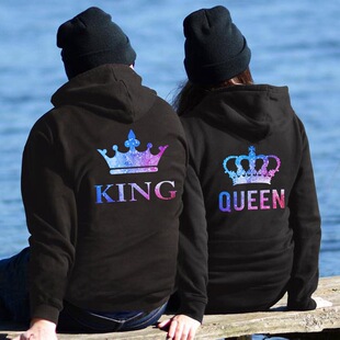 极速Lover Hoodies Printing QUEEN KING Couple QSweatshirt Plu