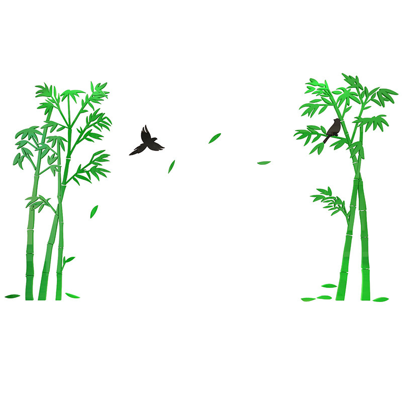 竹子墙贴电视背景墙贴画自粘亚克力3d立体客厅墙上面玄关装饰壁纸