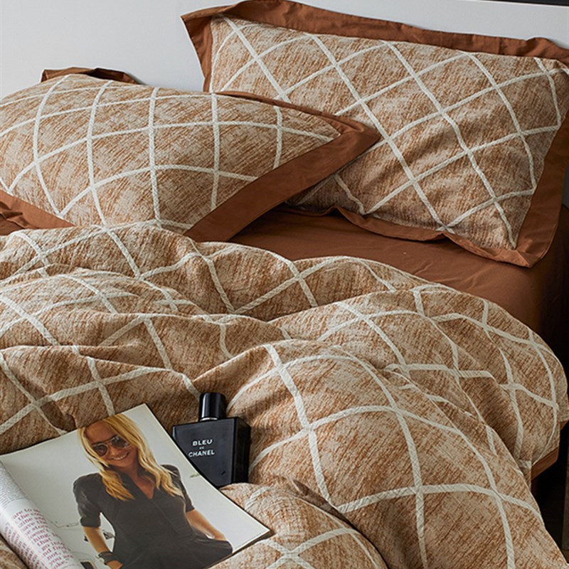 2024新款高级感60支全棉双层纱四件套纯棉床单床笠被套侘寂风床品