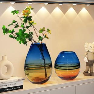 轻奢花瓶2024新款插花家用高端网红客厅餐桌鲜花高级感玻璃小摆件
