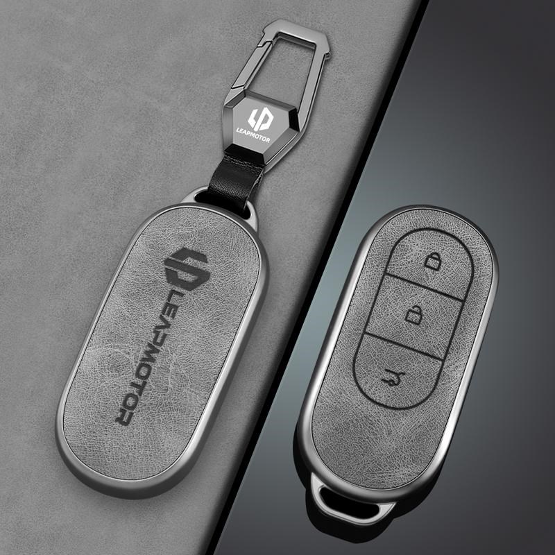 24款零跑c11钥匙套领跑c01改装专用壳零跑遥控汽车用品卡片包扣男