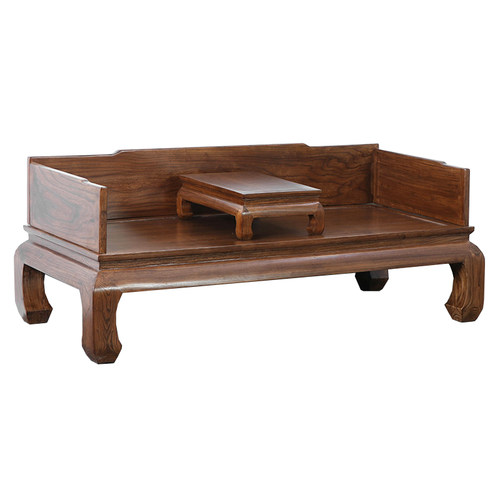 新中式实木罗汉床蹋简约榆木客厅双人沙发书房悠闲单人床卯榫家具