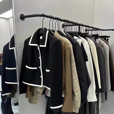 加厚服装店展示货架黑色上墙女装童装店陈列架壁挂式落地挂衣架子