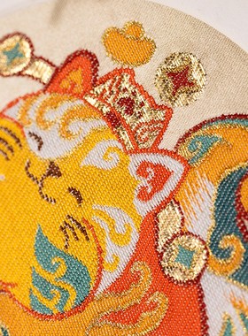 南京云锦研究所博物馆元先猫肥家润摆件卧室客厅摆件送礼朋友自用