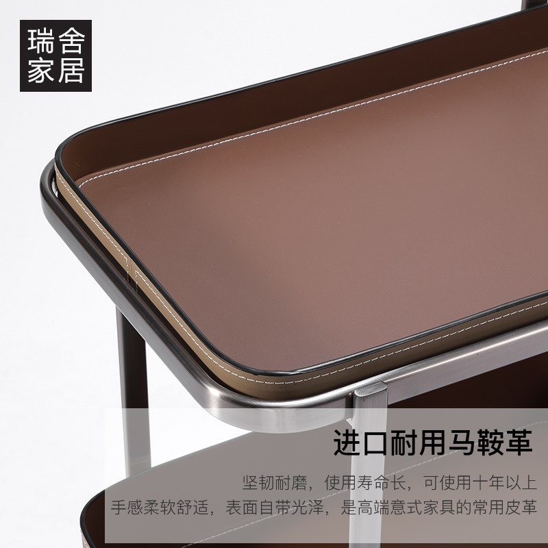 沙发边几小推车客厅可移动茶几滚轮推车轻奢高级感卧室床头置物架