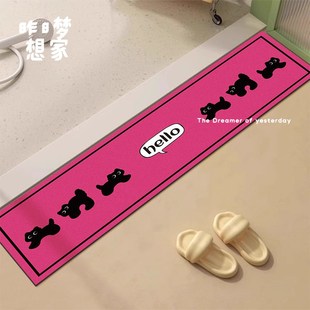 国潮发财过门石地垫进门超窄长条入户门口浴室卫生间防滑吸水脚垫