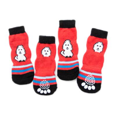 小型犬地板防滑袜  泰迪比熊雪纳瑞小鹿犬防掉高筒棉袜老年犬静音