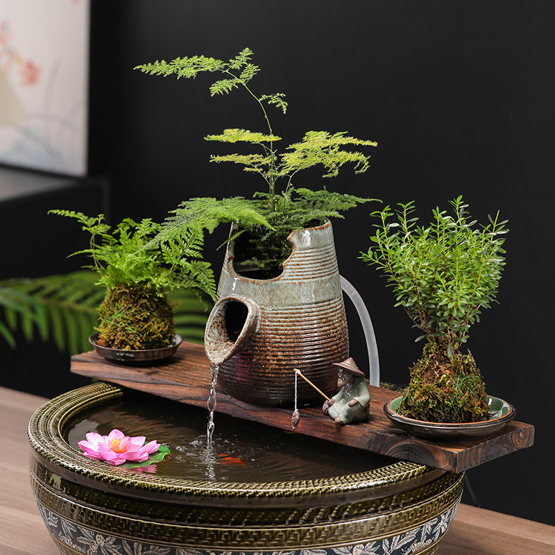 古法养鱼生态鱼缸循环流水陶罐庭院鱼池水缸创意流水造景装饰摆件,家居饰品,流水摆件,淘宝优惠券,粉丝福利购,淘宝优惠卷