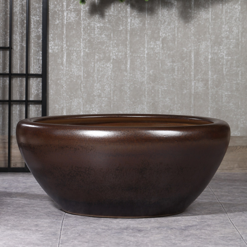 景德镇陶瓷鱼缸大号碗睡莲缸室外庭院荷花缸别墅瓷器装饰摆件水缸