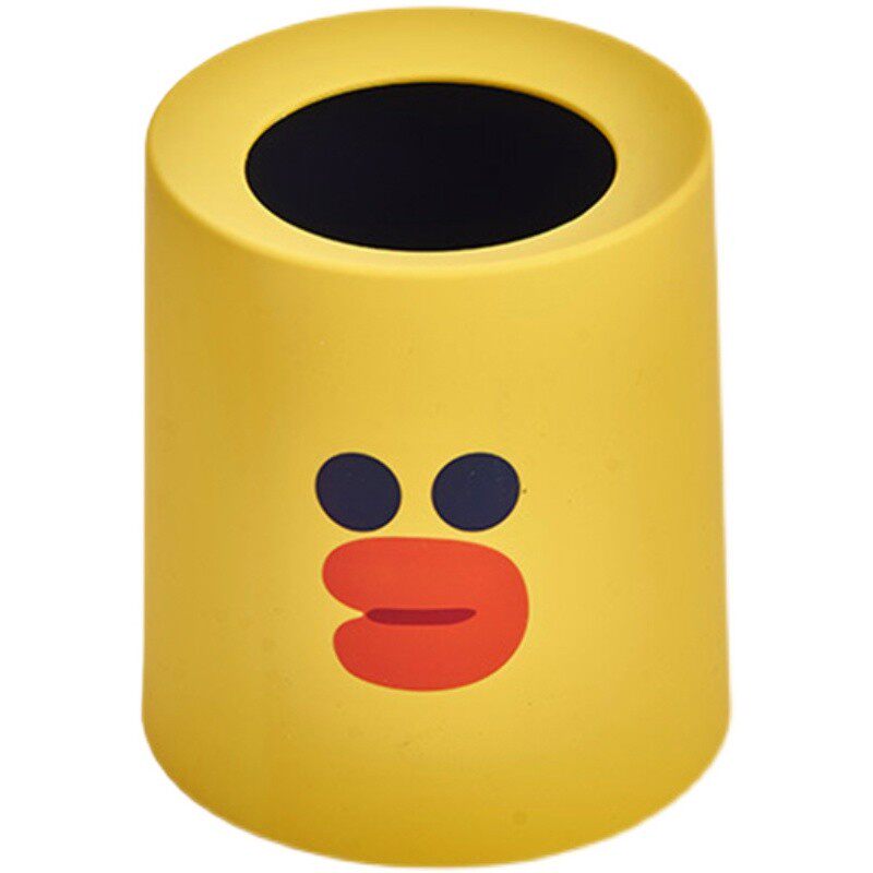 创意塑料圆形双层卡通垃圾桶家用厨房卫生间办公室可爱动物垃圾篓