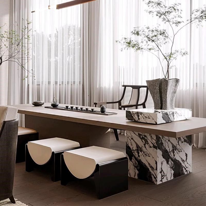 2024黑胡桃白蜡木茶桌椅组合新中式高端岩板泡茶桌酒店民宿办公室,住宅家具,家用茶台/茶桌,淘宝优惠券,粉丝福利购,淘宝优惠卷