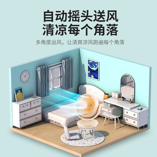 台式空气循环扇小型家用电风扇壁挂厕所卫生间壁扇免打孔厨房风扇