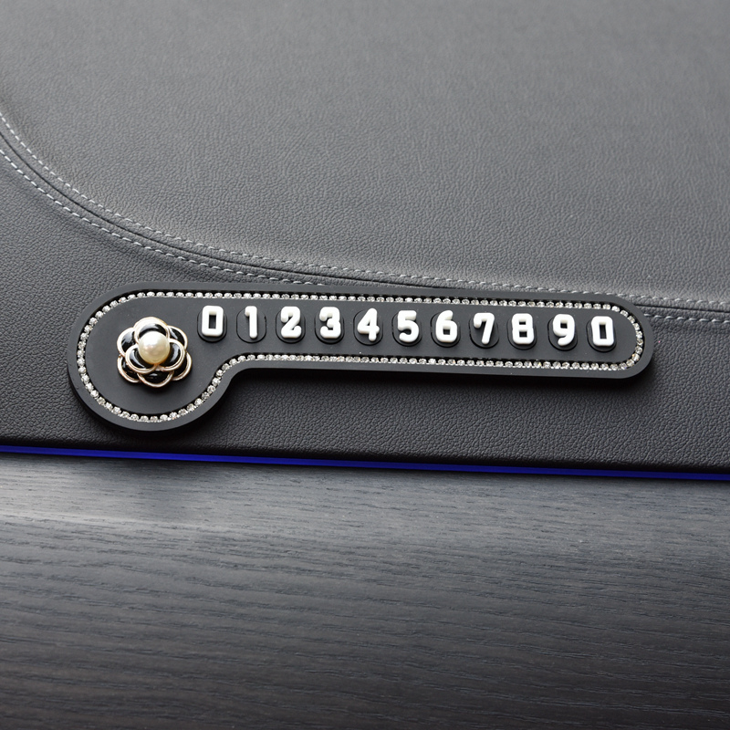 挪车电话牌创意个性镶钻车内临时停车牌移车号码牌网红女神款摆件