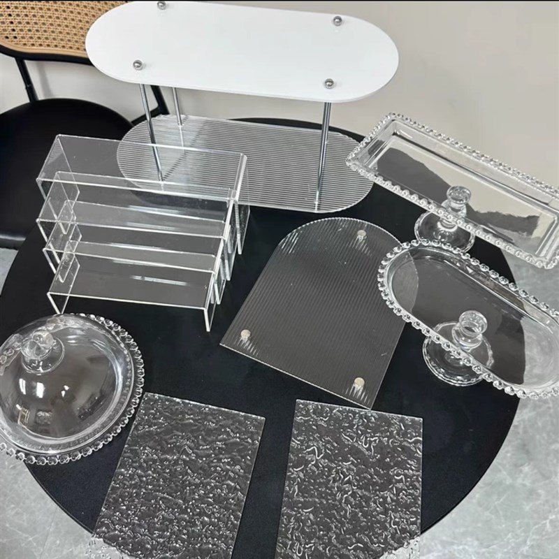 亚克力甜品台玻璃甜品台展示架新款甜品台展示架摆台摆件茶歇摆台