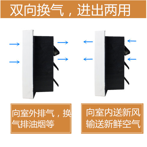 欧钻厨房排风扇12寸客厅卫生间换气扇排气扇静音双向换气抽风机