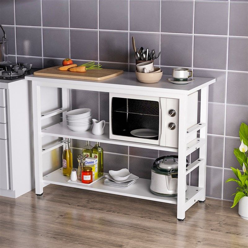 厨房切菜桌子家用简易长桌子操作台微波炉储物架落地多层置物桌子