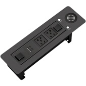 电动翻转插座手机无线充电办公桌面嵌入式 旋转插座多功能媒体面板