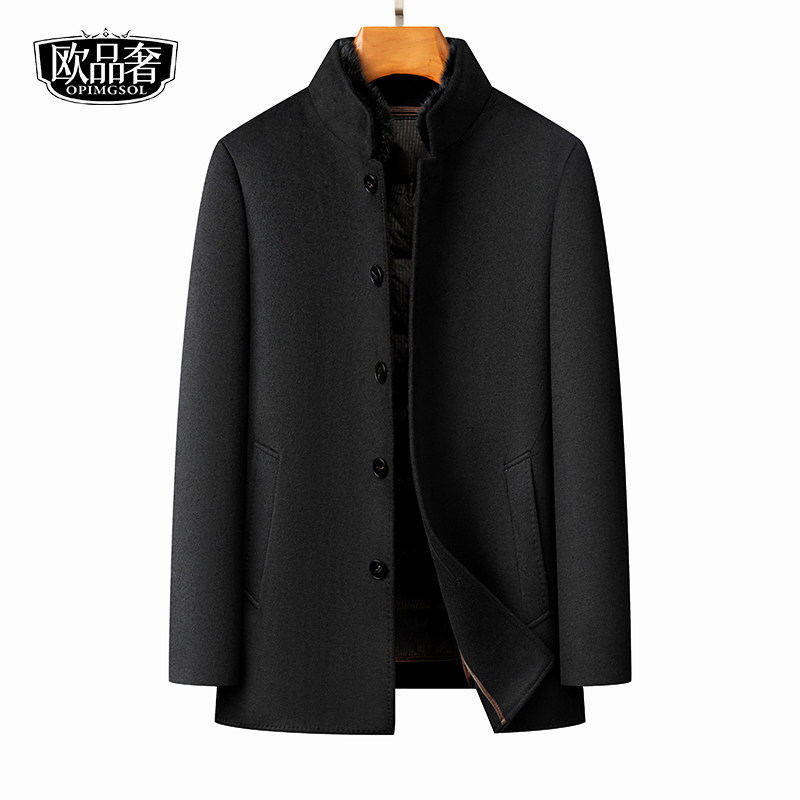 羊毛毛呢外套貂毛领羽绒服内胆冬