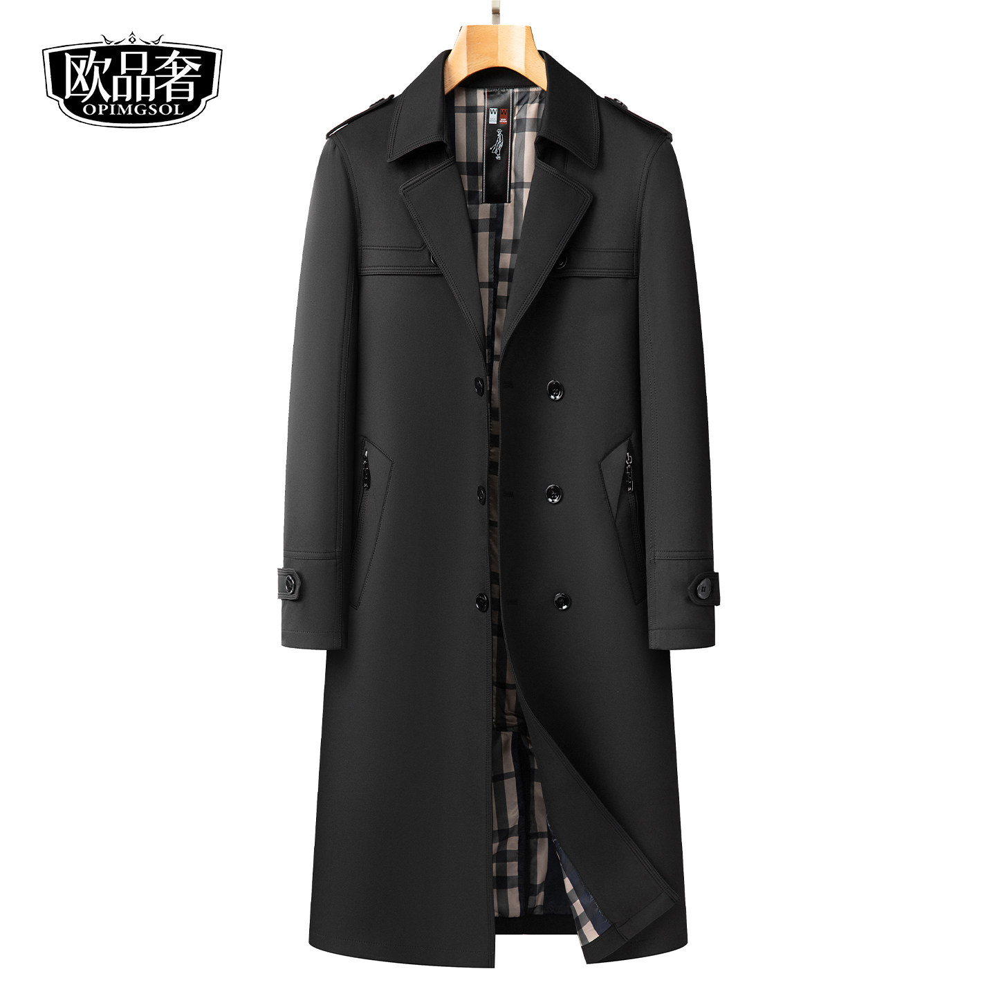 英伦风衣男士过膝中长系带时尚流行品质男装大衣2026春秋新款外套