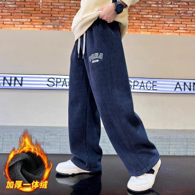 儿童装男童冬季一体加绒裤子2024新款中大童秋冬款宽松加厚休闲裤,童装/婴儿装/亲子装,裤子,淘宝优惠券,粉丝福利购,淘宝优惠卷