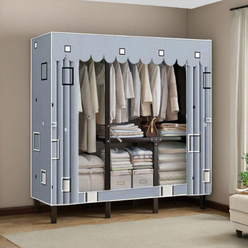 全钢架简易免安装折叠布衣柜